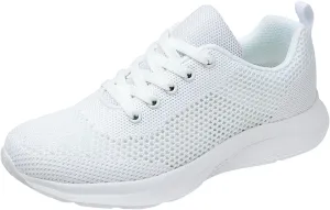 Tennis Shoes Womens Lightweight Comfortable Lace up Mens Tennis Shoes Athletic Casual Shoes Trendy Platform Sneakers White Tennis Shoe Trainers Shoe