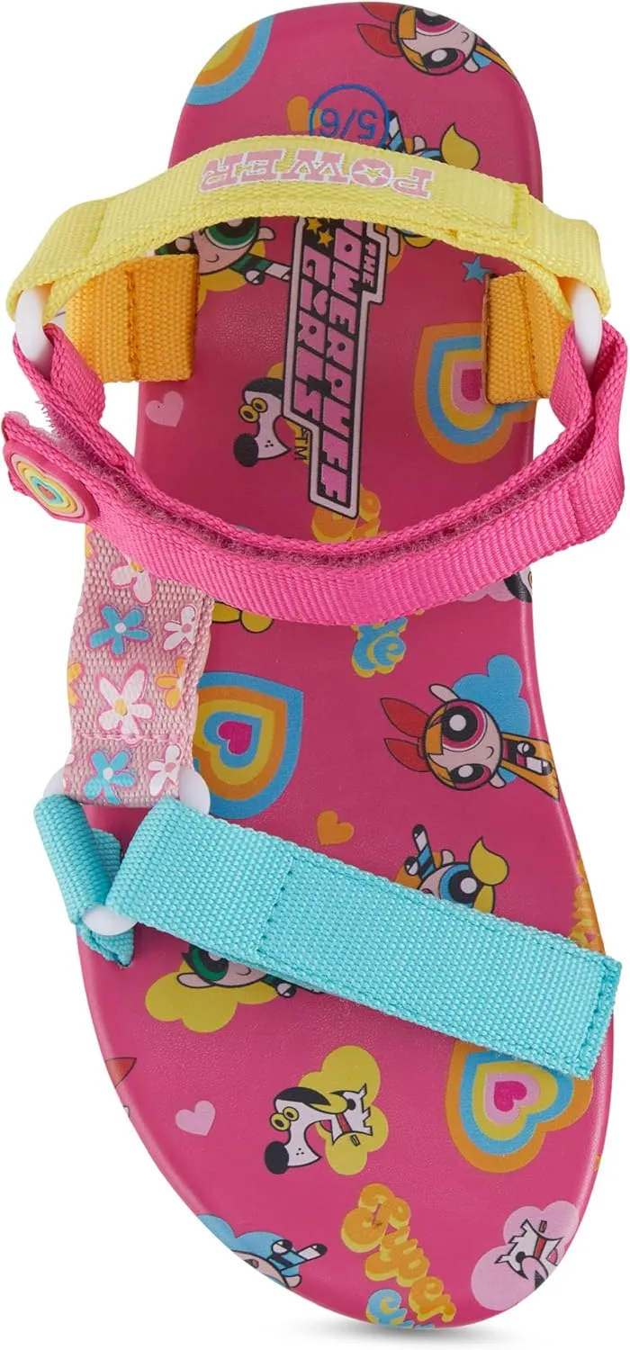 The Powerpuff Girls Ladies Classic Double Strap Sandals - Powerpuff Girls Slip On Slides Shoes