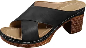 Thick Heel Strap Women's Outdoor Shoes Fashionable And Casual Fish Mouth Open Heel Sandals for Women Wide Width Size 8