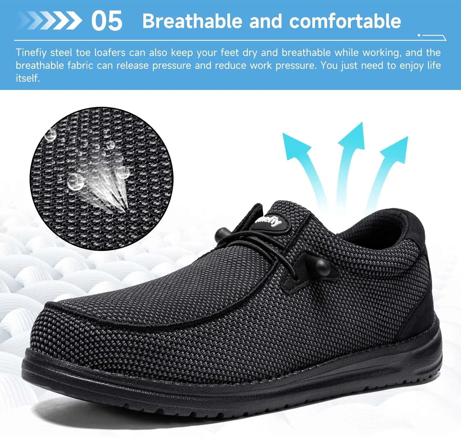 Tinefiy Steel Toe Shoes for Women Lightweight Comfortable Slip Resistant Safety Work Sneakers Composite Toe Indestructible Shoe