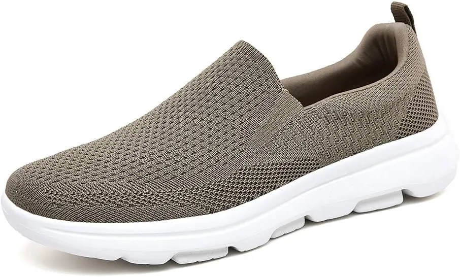 TIOSEBON Men's Slip on Loafer Shoes Comfortable Mesh Casual Walking Sneakers 12 US Khaki
