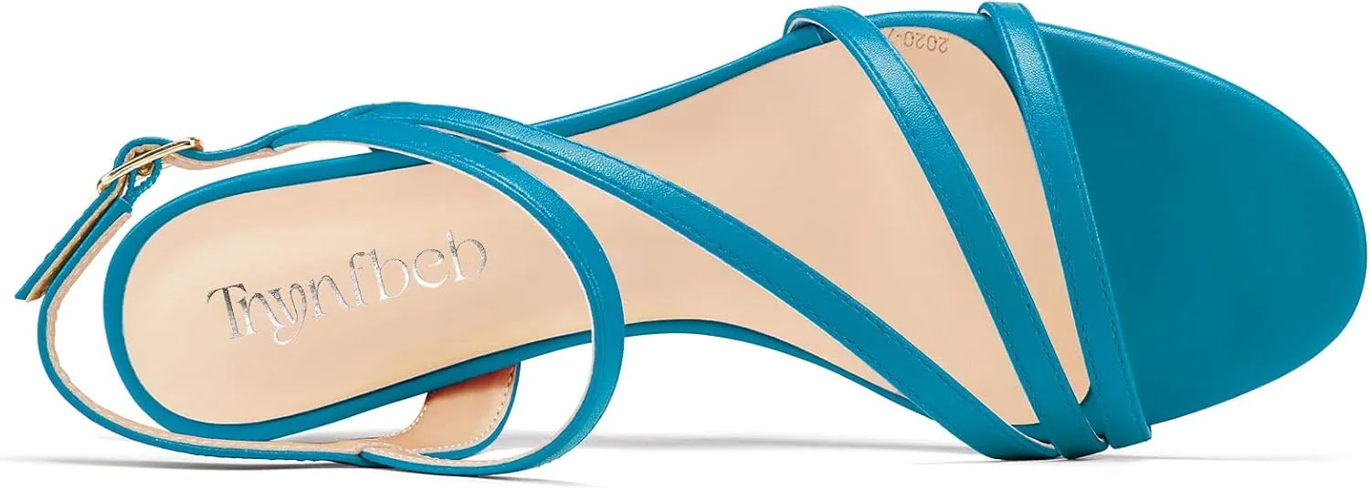 TNYNFBEB Women Low Kitten Heel Peep Open Toe Sandals Ankle Strap Buckle Prom Party Cute Basic Classic 1.4 Inches Heels