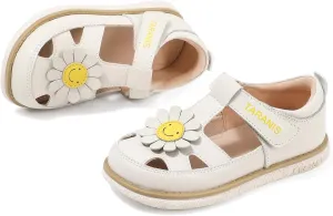 Toddler Girls Boys Sandals Closed Toe Leather Outdoor Shoes for Toddler/Little Kid
