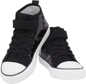 Toddler Girls Sparkle Canvas Shoes High Top Sneakers Little Big Kids Boys Walking Cushioned Shoes Toddler 8-Big Kid 3
