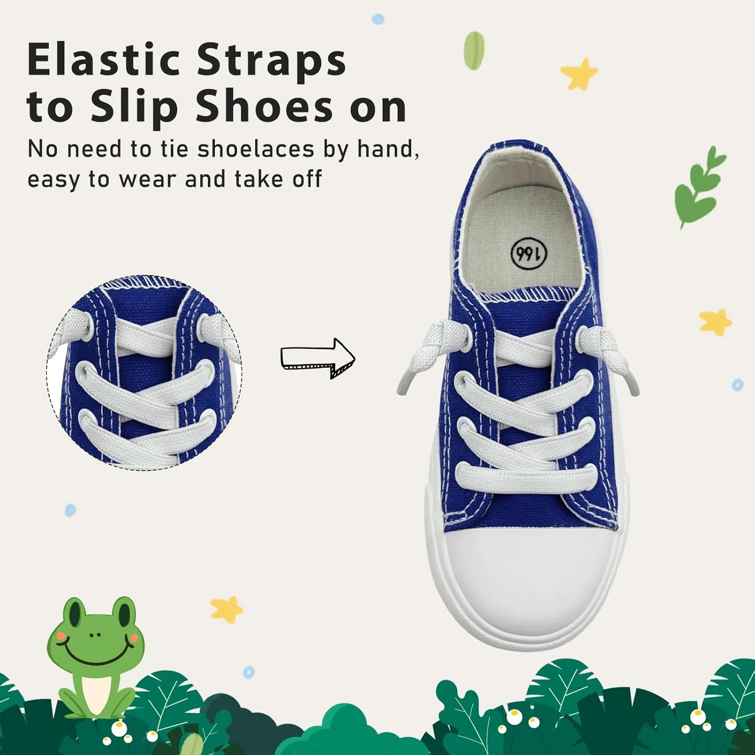 Toddler Kids Sneakers Boys and Girls Canvas Shoes Slip On Lightweight Walking Shoes for Little Big Kids