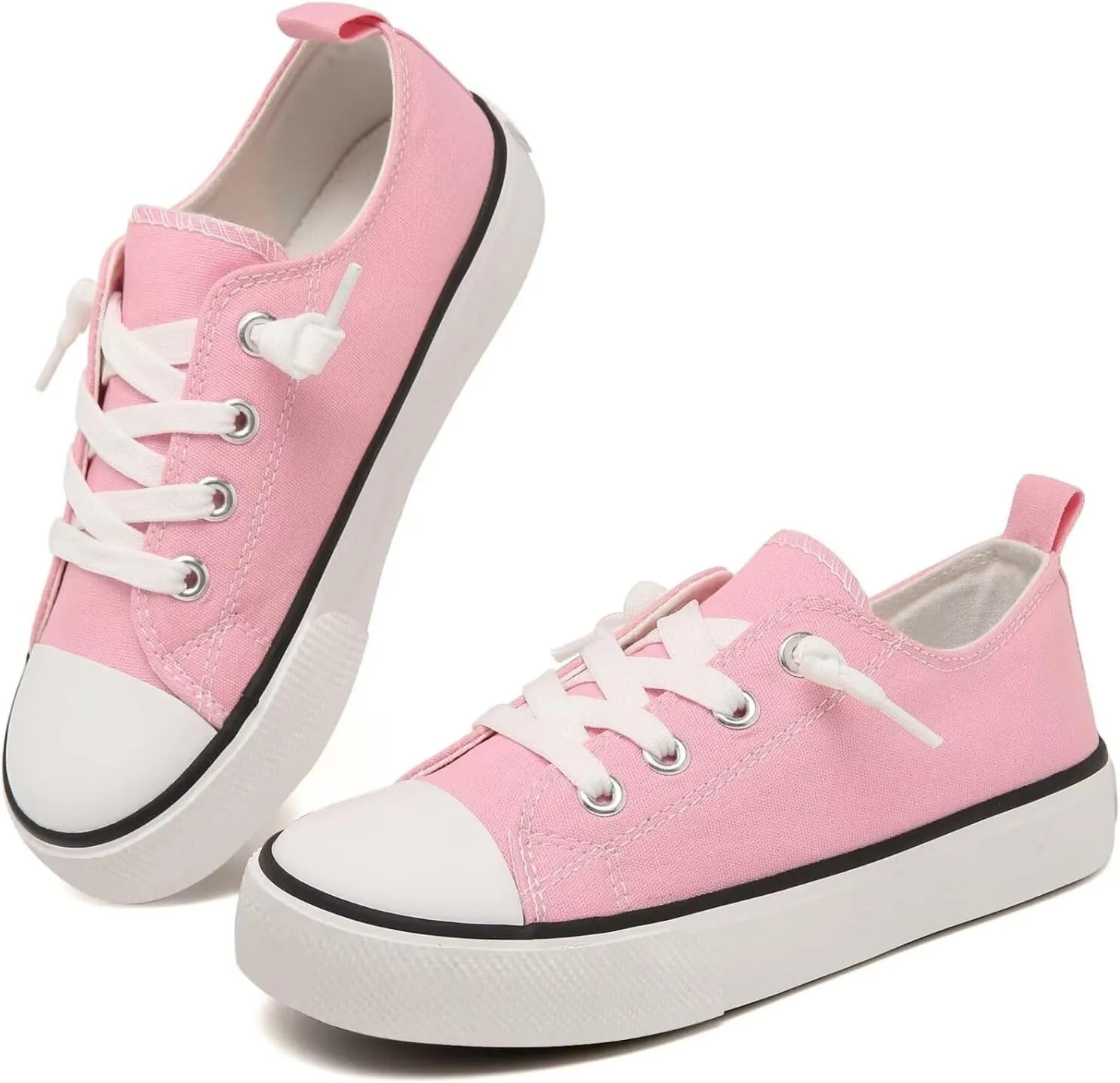 Toddler Little Kid Cushioned Canvas Shoes Slip On Sneakers Soft and Durable