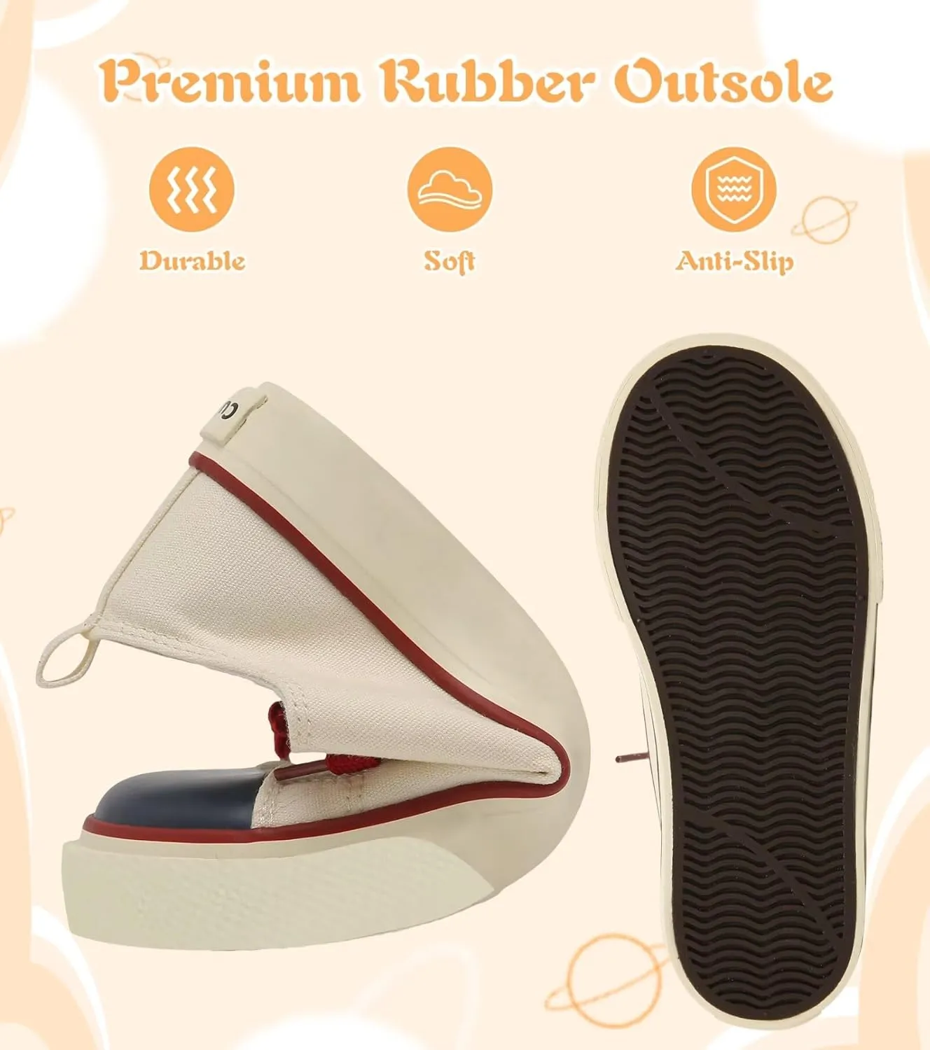 Toddler Little Kid Cushioned Canvas Shoes Slip On Sneakers Soft and Durable