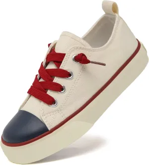Toddler Little Kid Cushioned Canvas Shoes Slip On Sneakers Soft and Durable