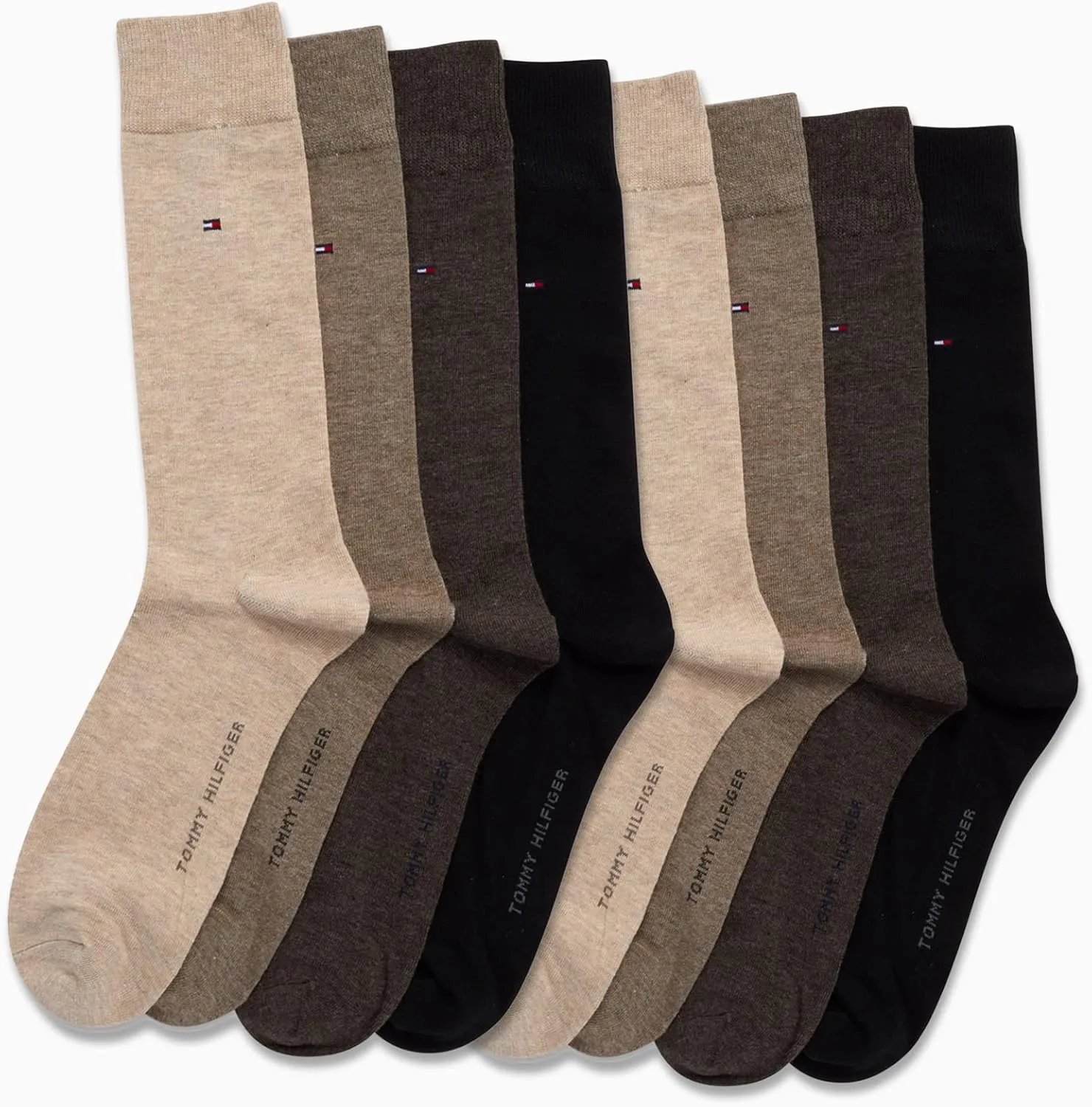 Tommy Hilfiger Men's Cushioned Breathable Stretch Fabric Dress Socks - 8 Pack