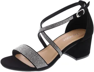 TOP Moda Over The Toe Strap Ankle Wrap Strap 2" Block Heel Open Toe Dress Sandal