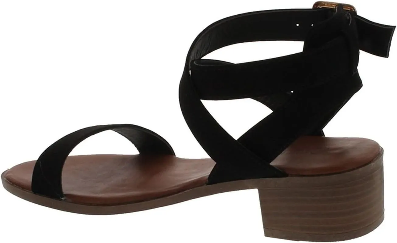 TOP Moda Vision-75 Women's Ankle Wrap Adjustable Buckle Stacked Chunky Heel Sandal