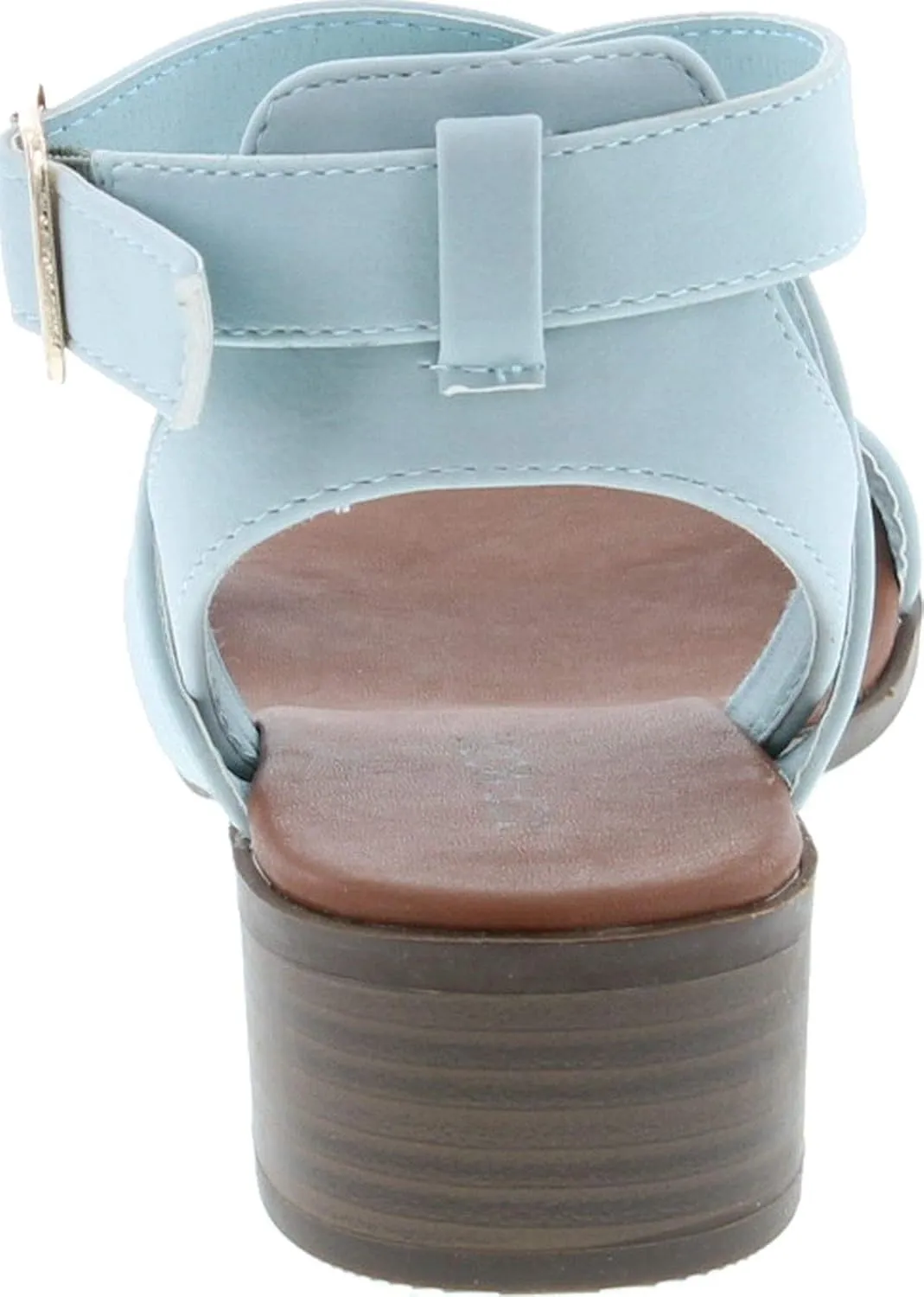 TOP Moda Vision-75 Women's Ankle Wrap Adjustable Buckle Stacked Chunky Heel Sandal