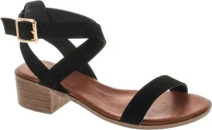 TOP Moda Vision-75 Women's Ankle Wrap Adjustable Buckle Stacked Chunky Heel Sandal
