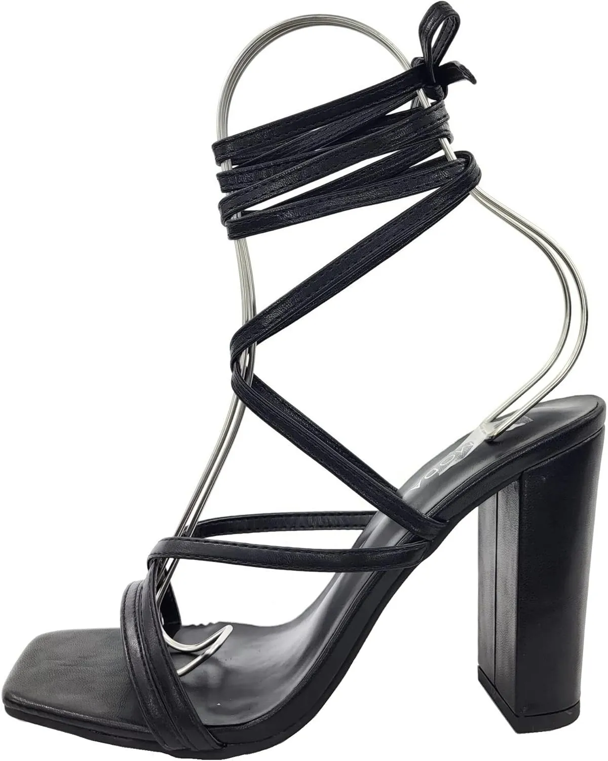 TOP Moda Womens Lace Up Wrap Around Strap High Heel Sandals