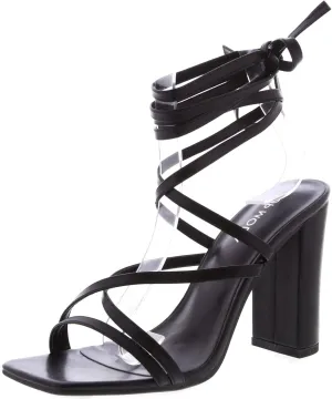 TOP Moda Womens Lace Up Wrap Around Strap High Heel Sandals