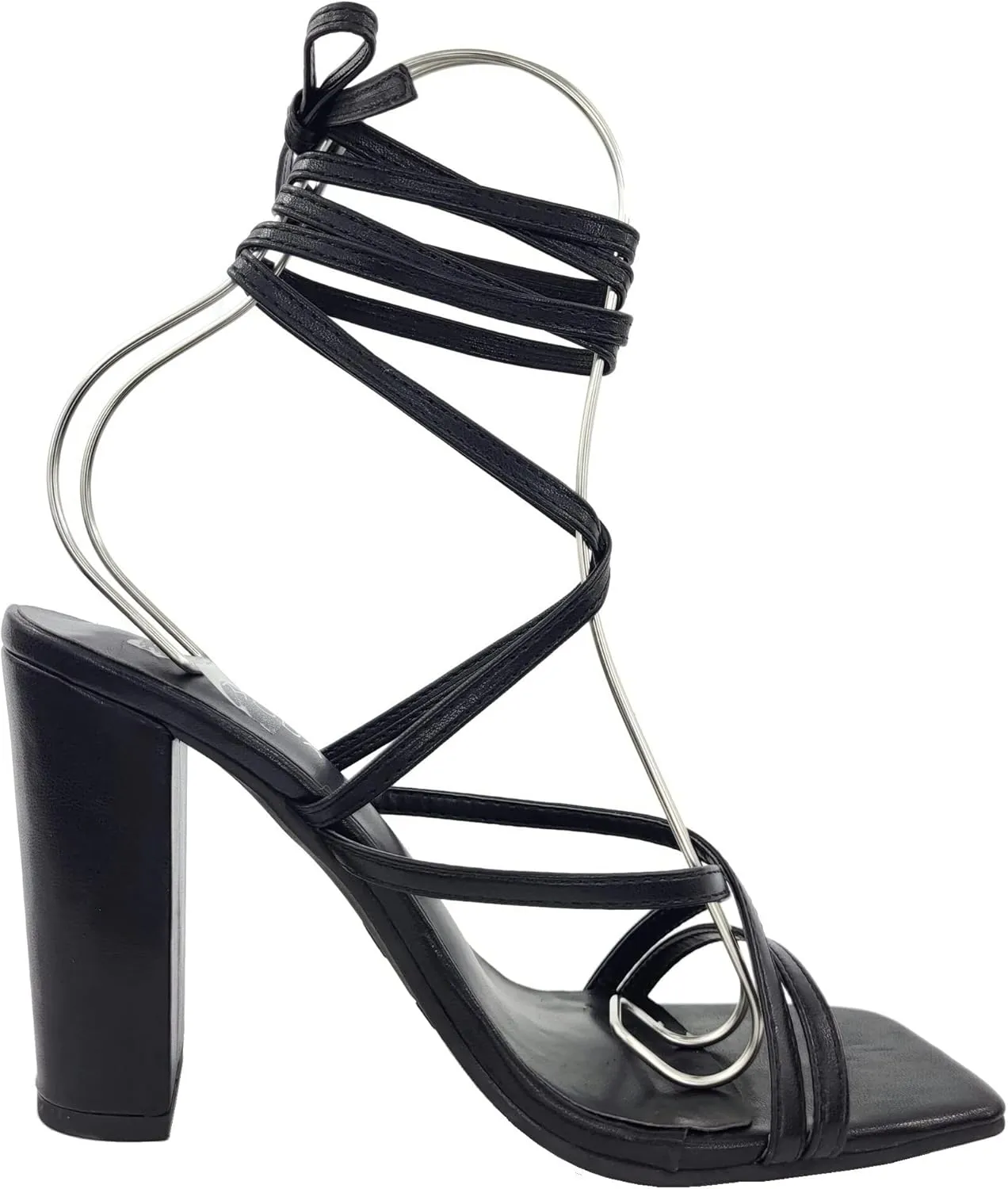 TOP Moda Womens Lace Up Wrap Around Strap High Heel Sandals