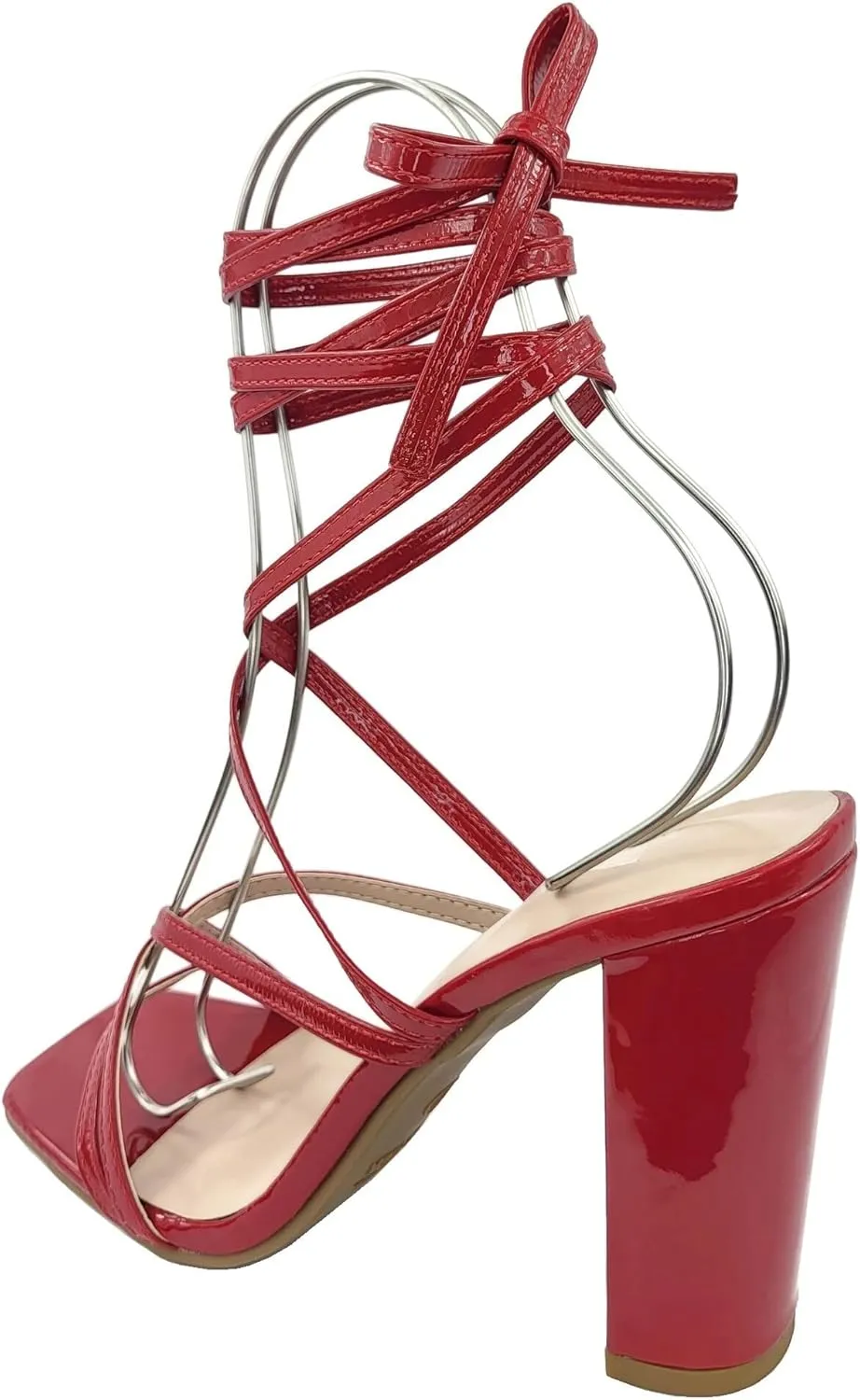 TOP Moda Womens Lace Up Wrap Around Strap High Heel Sandals