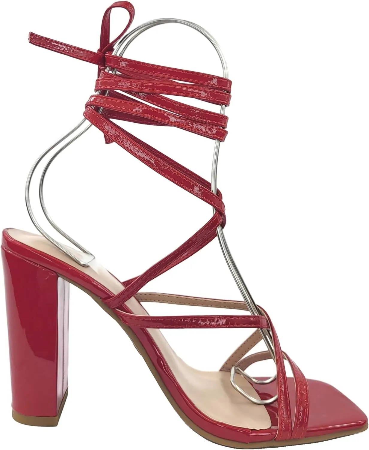 TOP Moda Womens Lace Up Wrap Around Strap High Heel Sandals