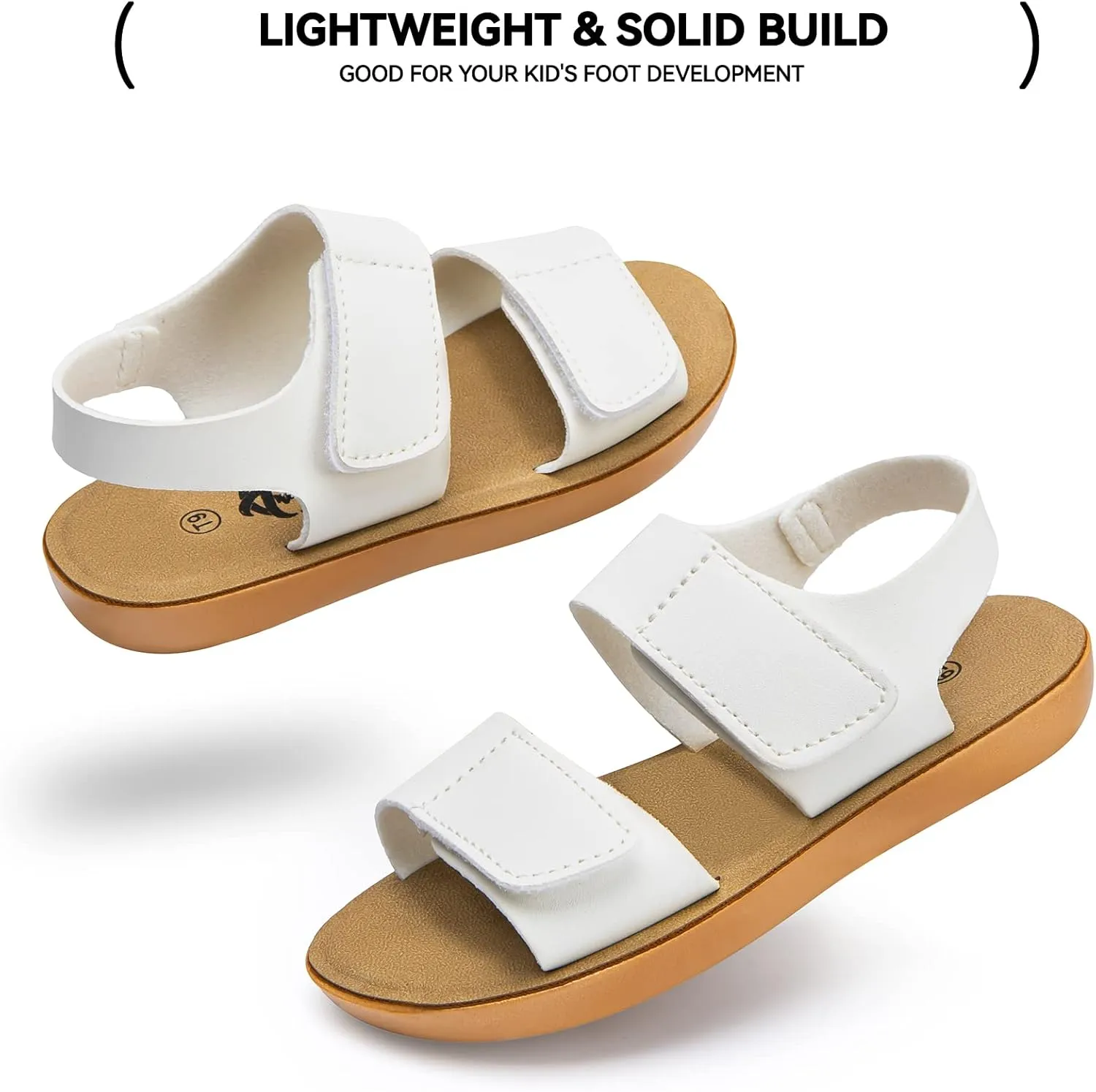 Trary Toddler Sandals for Baby Girls Boys Summer Sandals Cute Kids Shoes Lightweight Open Toe Sandals Beach Holiday Unisex Child Sandals