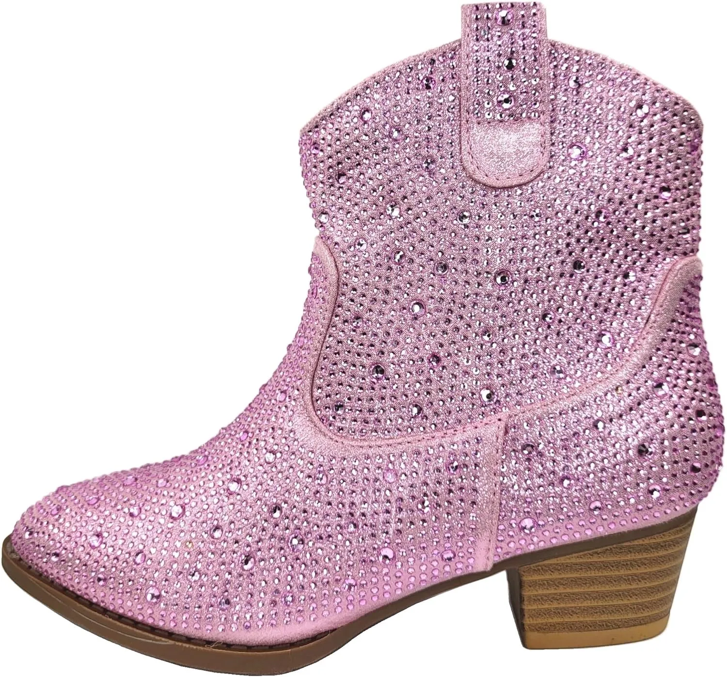 TruFox Girls Cowgirl Cowboy Rhinestone Boots Ankle Low Heel Dress Kids Booties