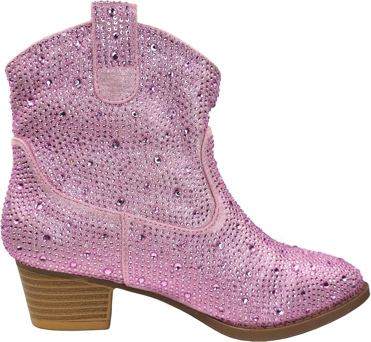 TruFox Girls Cowgirl Cowboy Rhinestone Boots Ankle Low Heel Dress Kids Booties