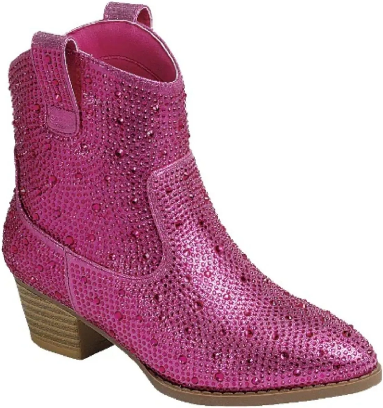 TruFox Girls Cowgirl Cowboy Rhinestone Boots Ankle Low Heel Dress Kids Booties