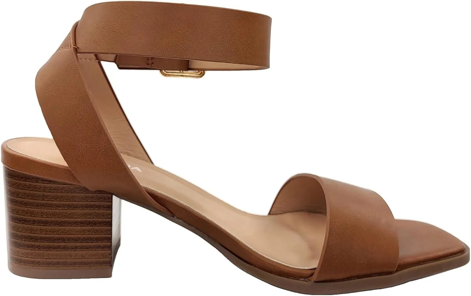 TruFox Womens Chunky Block Low Heel Ankle Strap Open Toe Dress Sandal