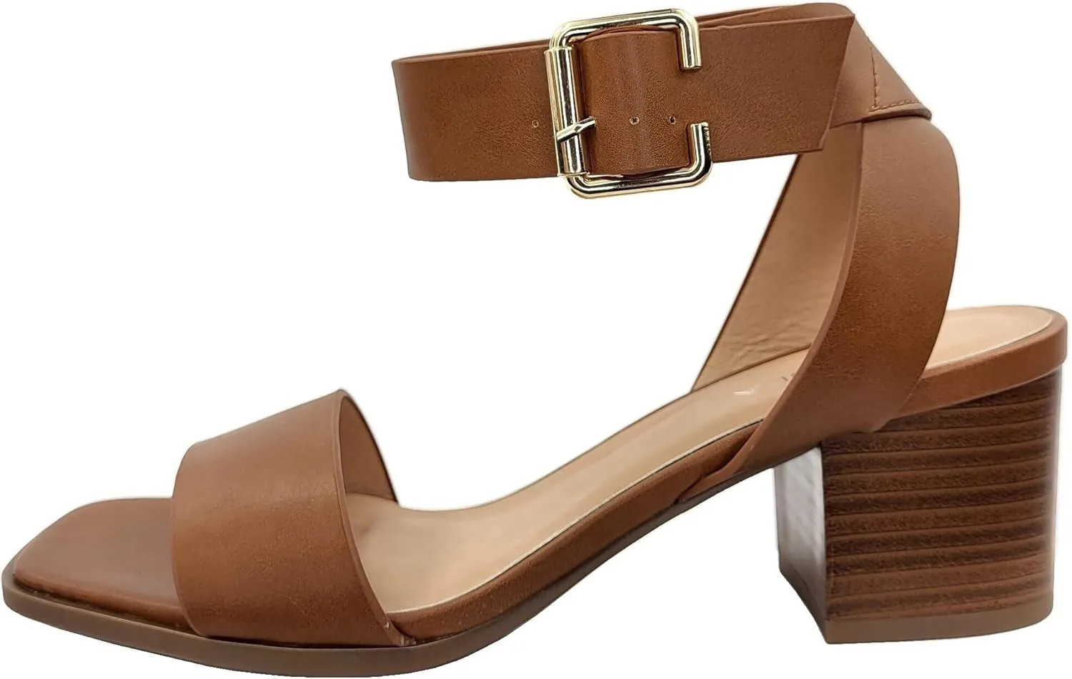 TruFox Womens Chunky Block Low Heel Ankle Strap Open Toe Dress Sandal