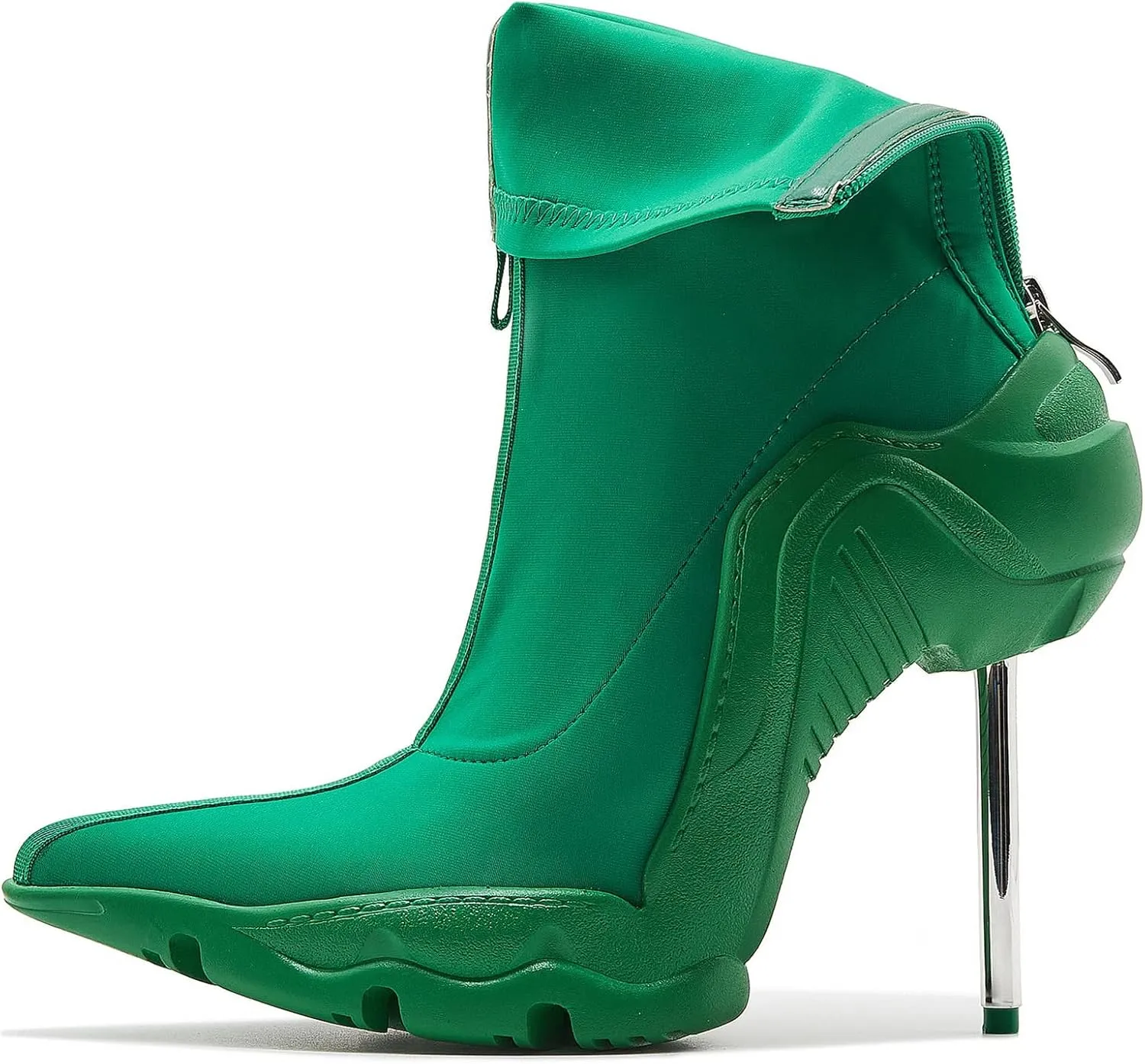 Tsrenlmln Women's Ankle Boots High Heel Boots for Women Stiletto Heel Boots Fashion Pointed Toe Ankle Booties for Women Womens Elastic Fabric 8cm Heel Pull-On High Heel Booties