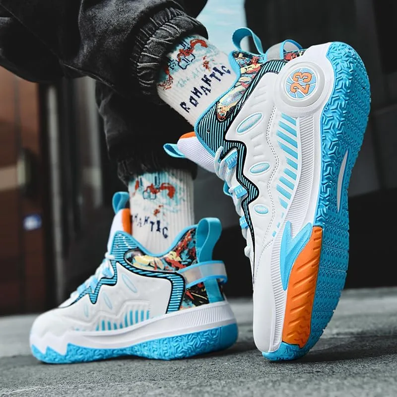 Unisex High Top Basketball Shoes Women's Shoes Men's Shoes Breathable Non Slip Outdoor Sneakers Cushioning Workout Shoes for Fitness