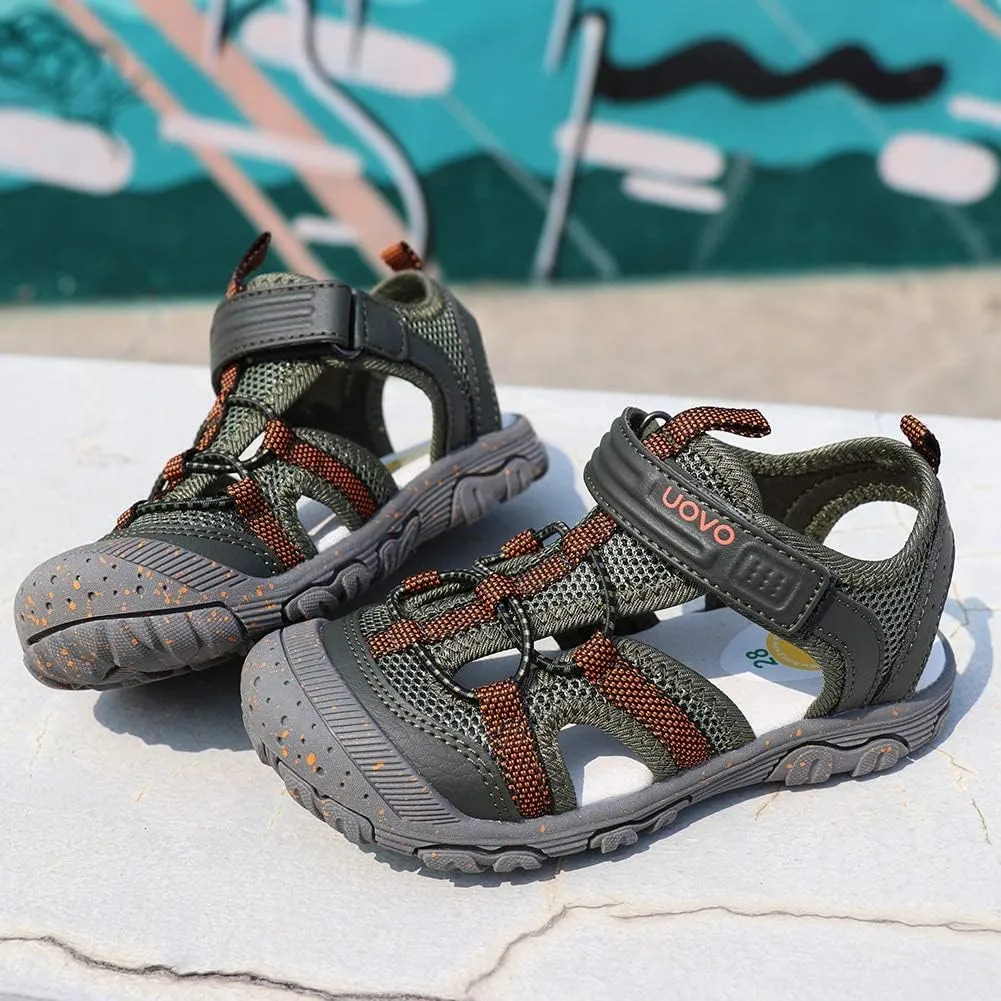 UOVO Boys Girls Summer Water Sandals Closed Toe Lightweight Outdoor Sport Shoes(Toddler/Little Kid/Big Kid)