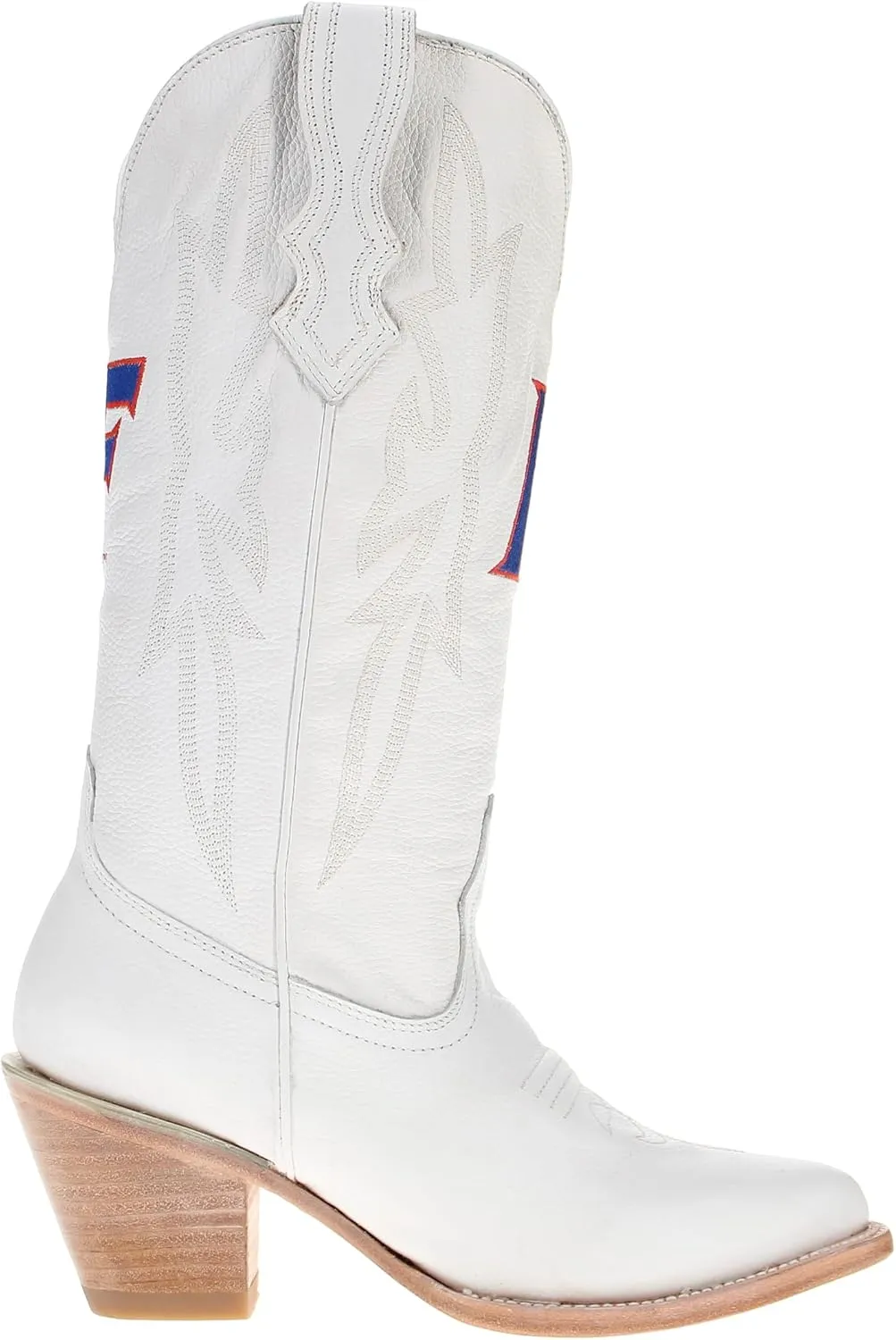 Vaccari Women's Leighton Genuine Leather Collegiate Embroidery Pointed Toe Cowgirl Boots