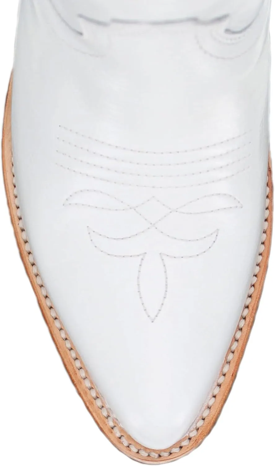 Vaccari Women's Leighton Genuine Leather Collegiate Embroidery Pointed Toe Cowgirl Boots