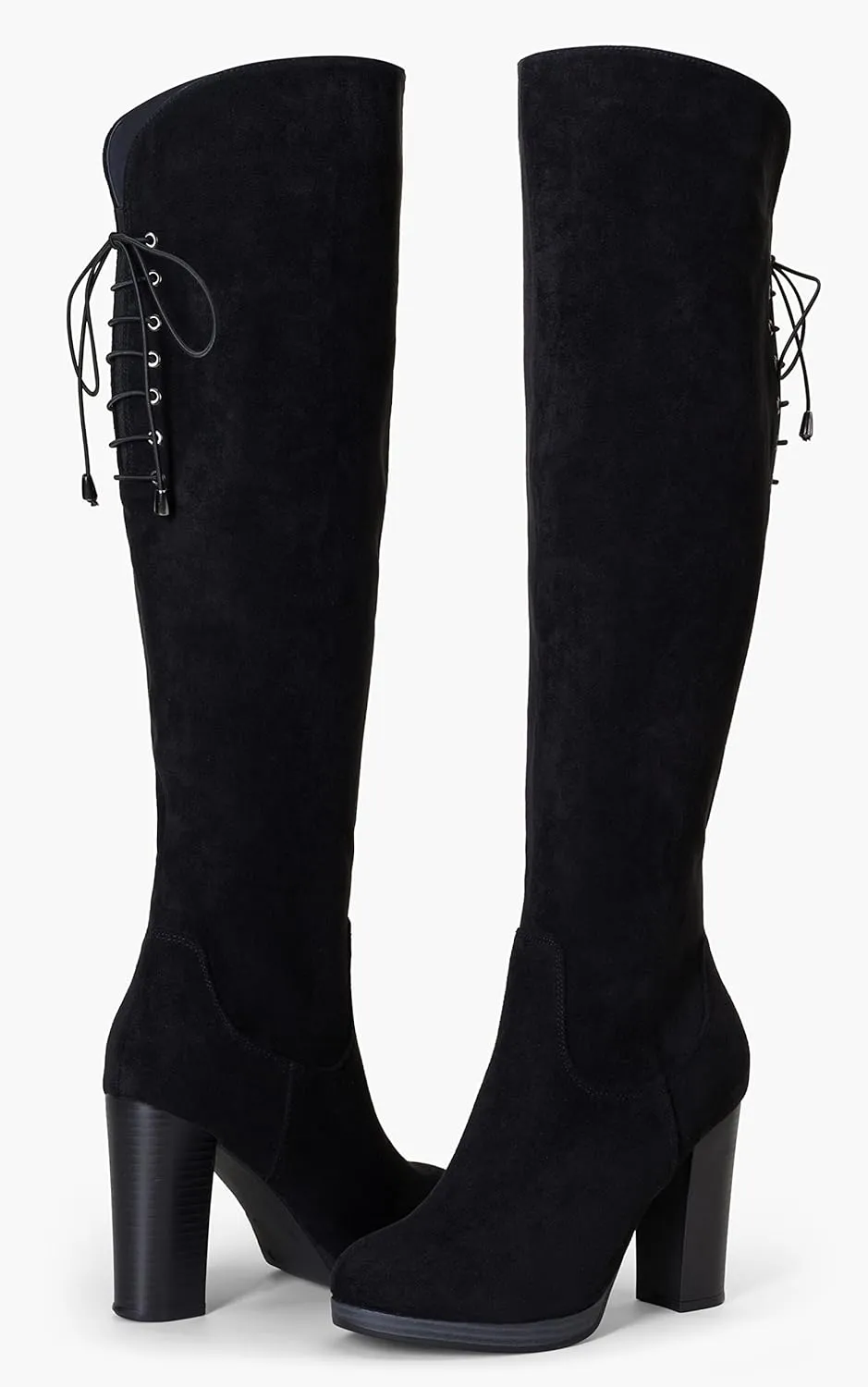 Vepose Women's Thigh High Black Over The Knee Boots, Tall Suede Knee High 996 Boot