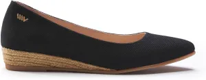 Viscata Rubina Canvas Flat Handmade 1 1/4" Wedge Women's Sandals with Breathable Cotton Canvas, Lined Premium Leather and 100% Natural Jute Midsole for all Casual Occasions