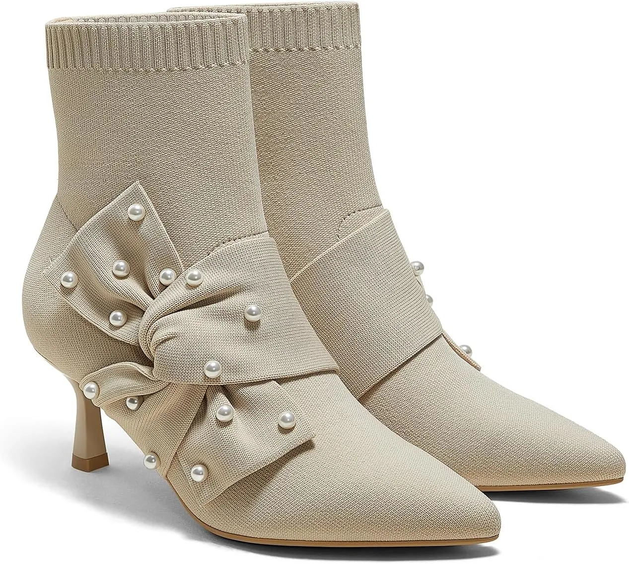 VIVAIA Athena Women's Ankle Heel Boots Boots Slip on High Pointed-Toe Booties Lady Dress Blazer Skirt Jeans Winter Fall Water Repellent Boots