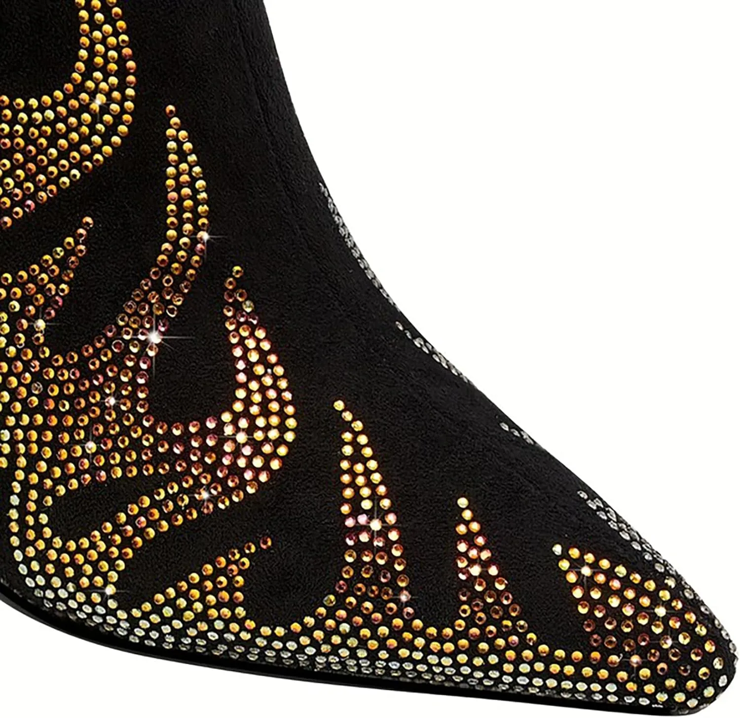 Wanliluxy Shark Teeth Ankle Boots Morso Boots Animal Pattern Boots Rhinestone Ankle Boots