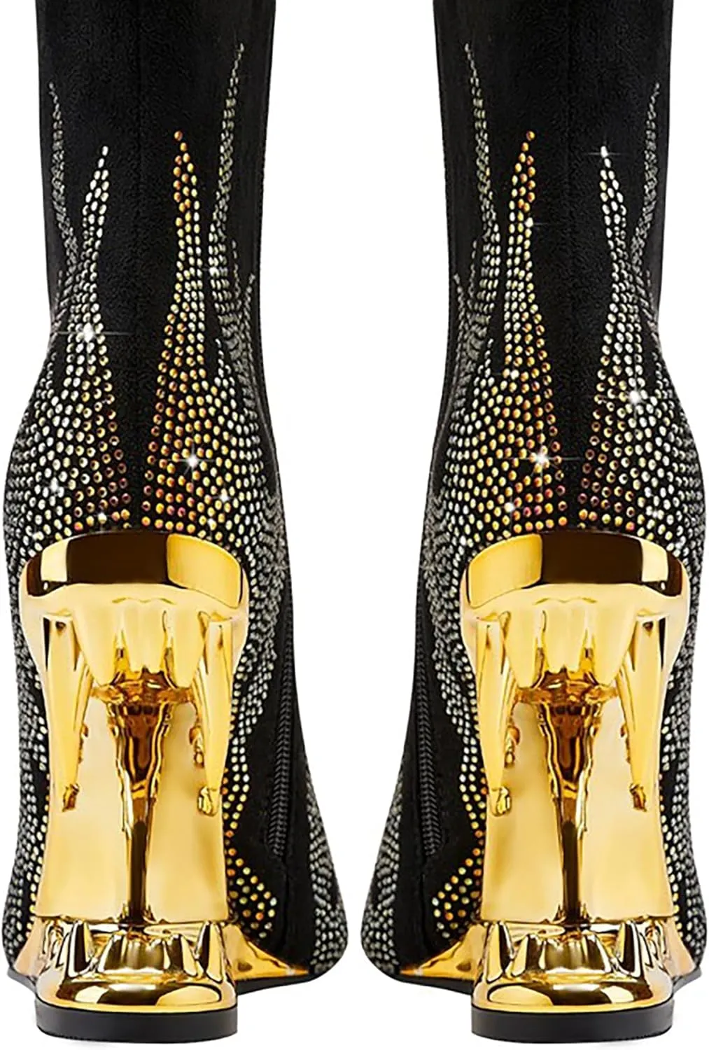 Wanliluxy Shark Teeth Ankle Boots Morso Boots Animal Pattern Boots Rhinestone Ankle Boots