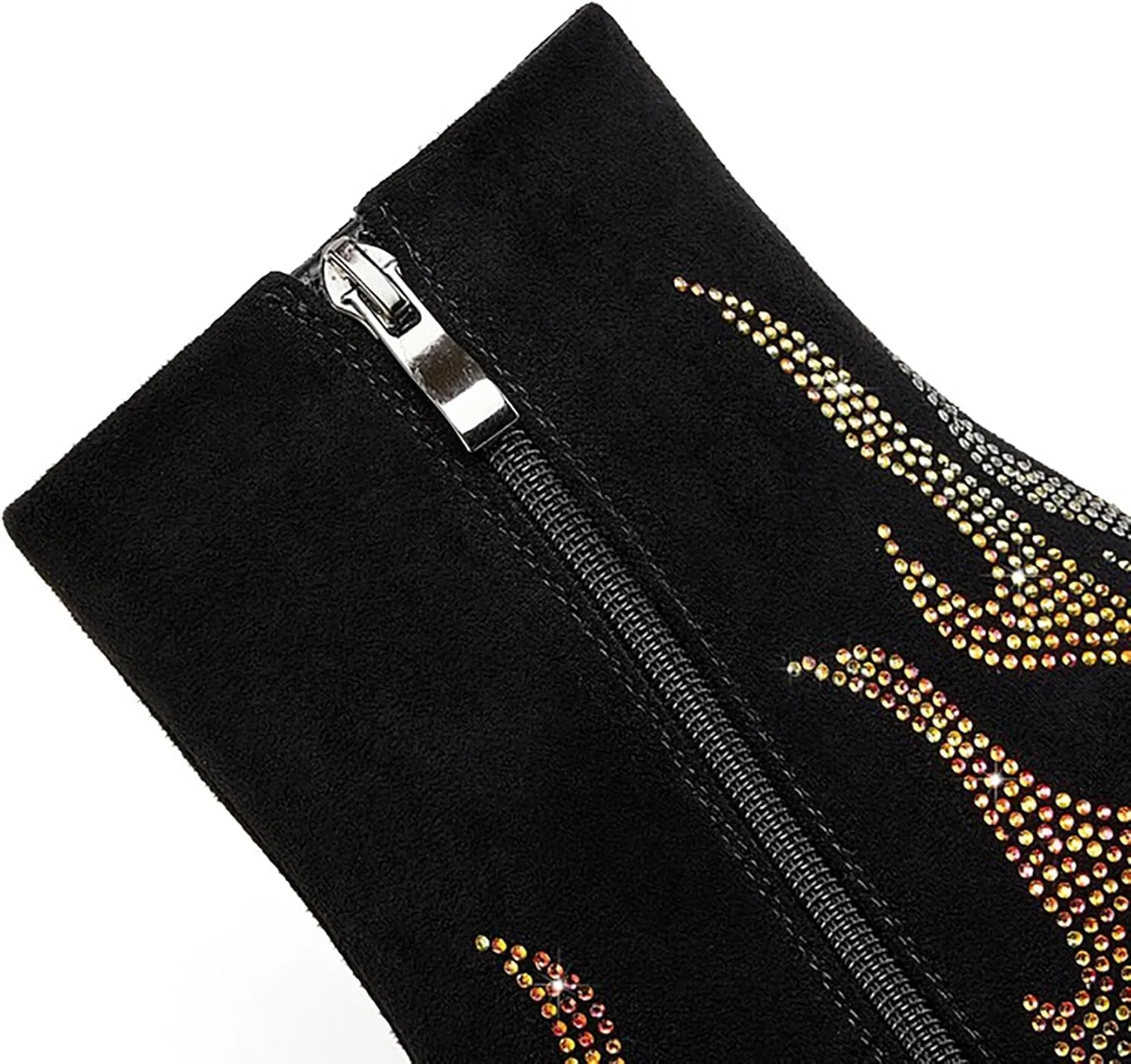 Wanliluxy Shark Teeth Ankle Boots Morso Boots Animal Pattern Boots Rhinestone Ankle Boots