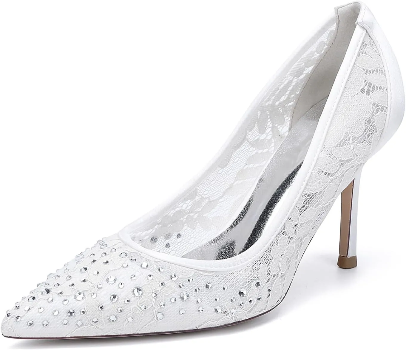 Wedding Bridal Shoes Womens High Heels Back Sexy Stiletto Wedding Pointed Toe Dress Pumps Shoes 8.5Cm