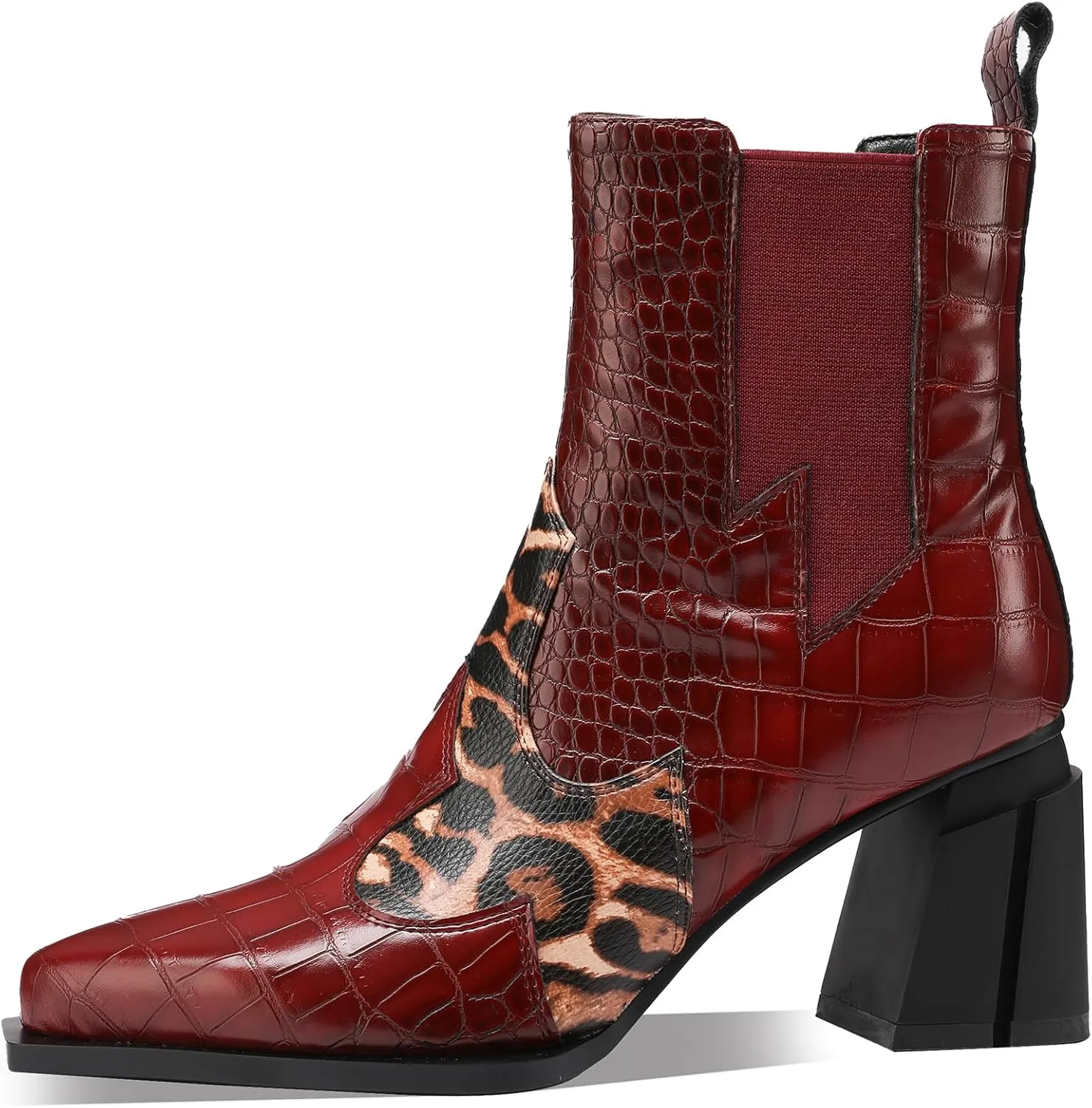 Western Gladiator Boots For Women Winter Ankle Extra Wide Calf Booties Botas Para Mujer Chelsea Leather Chunky Block Dress Combat Warm Lined Cowboy Cowgirl Ladies High Heels