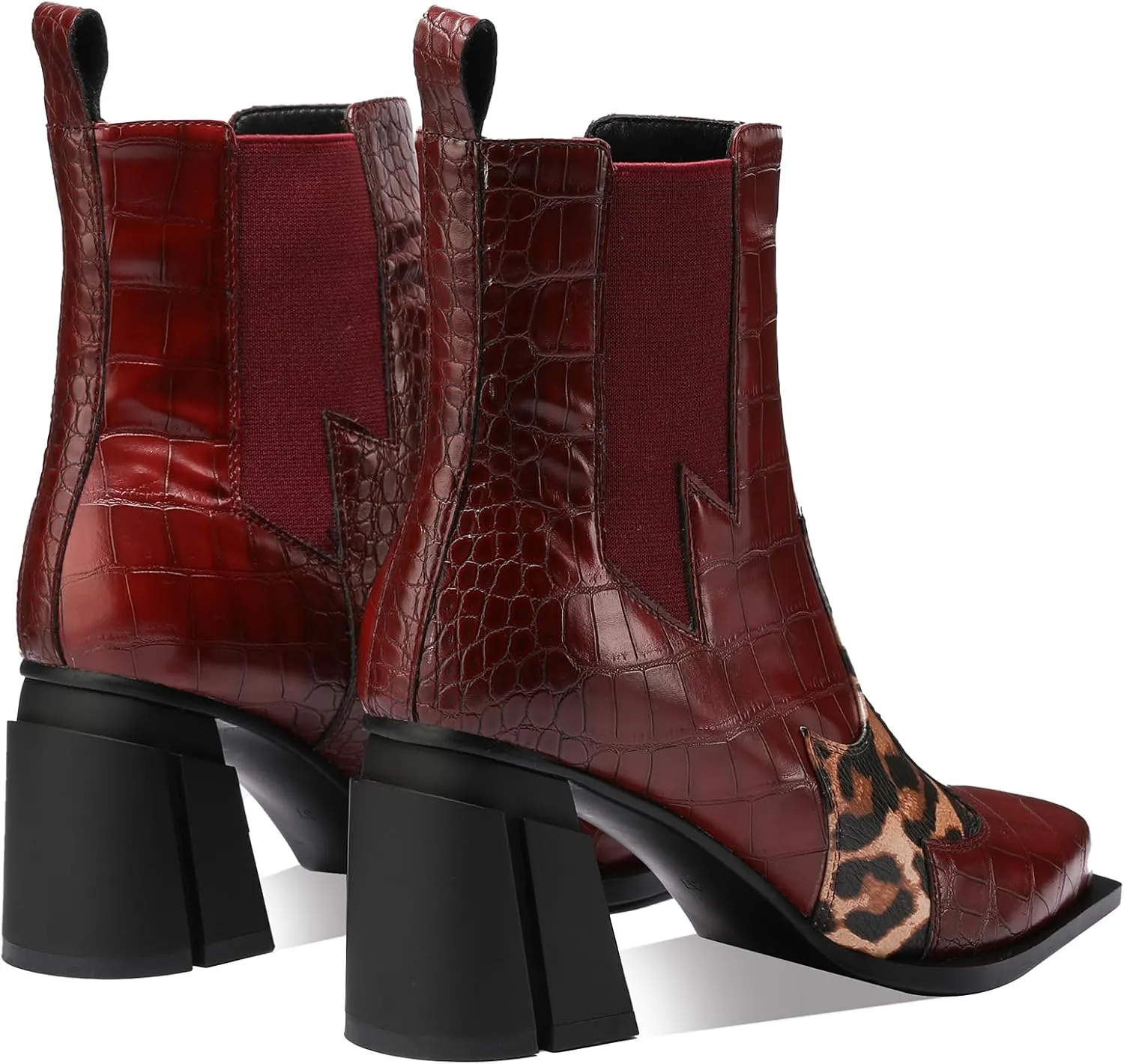 Western Gladiator Boots For Women Winter Ankle Extra Wide Calf Booties Botas Para Mujer Chelsea Leather Chunky Block Dress Combat Warm Lined Cowboy Cowgirl Ladies High Heels