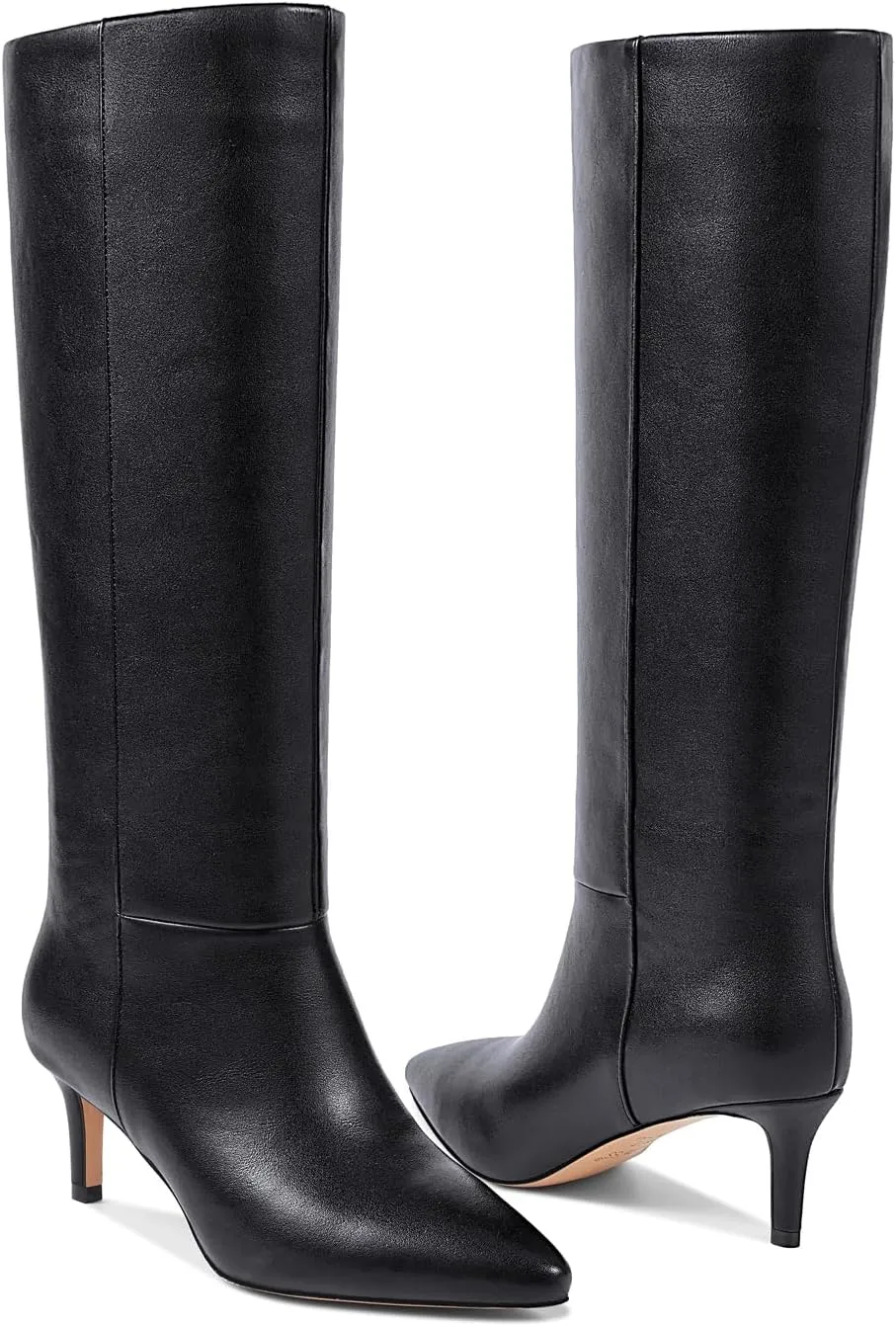 wetkiss Knee High Boots for Women, with Kitten Heel and Pointed Toe Design, Classic and Sexy