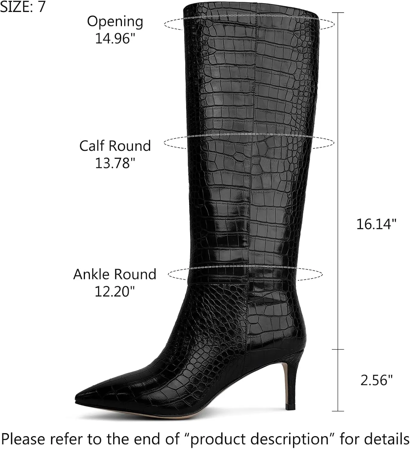 wetkiss Knee High Boots for Women, with Kitten Heel and Pointed Toe Design, Classic and Sexy