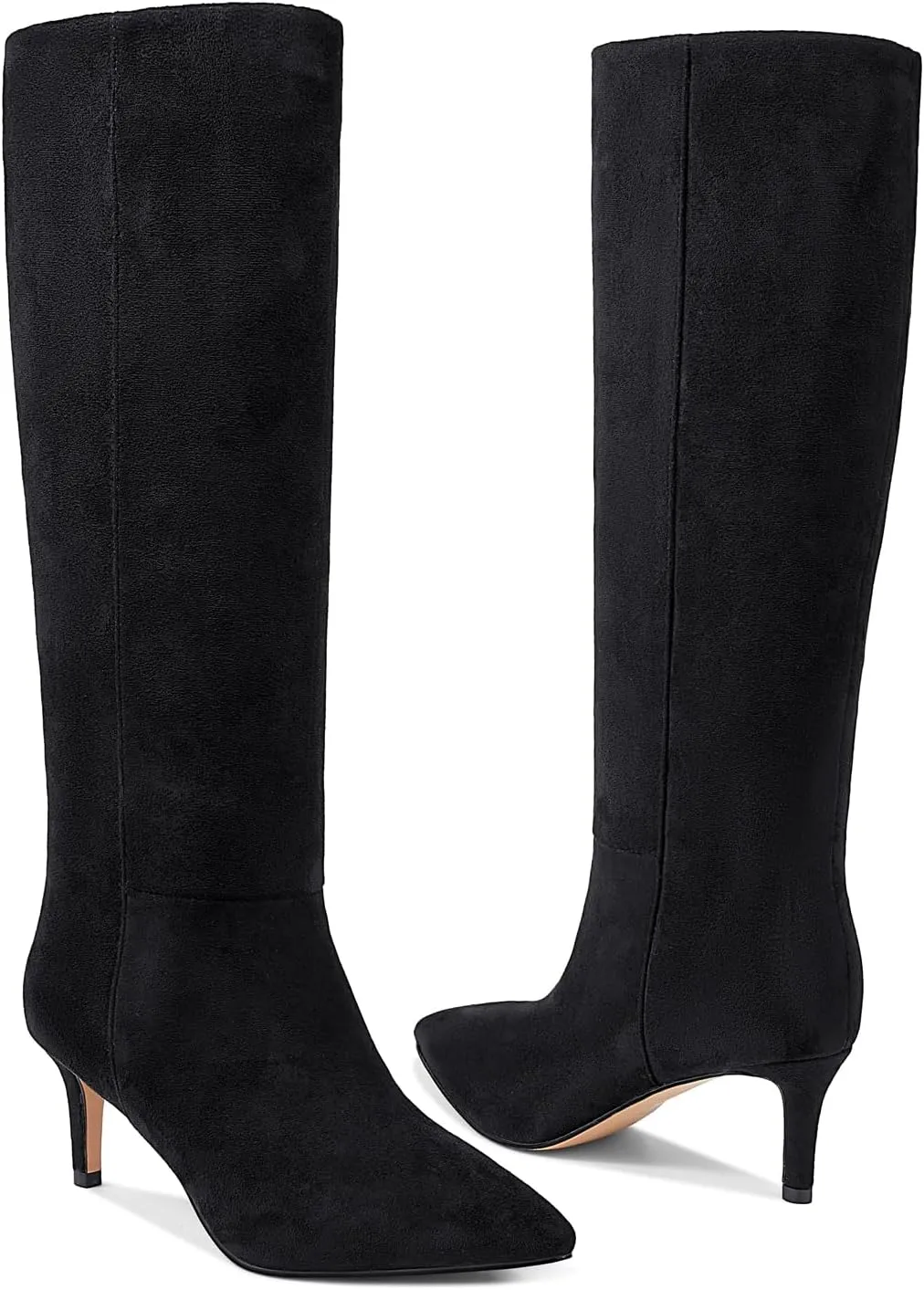 wetkiss Knee High Boots for Women, with Kitten Heel and Pointed Toe Design, Classic and Sexy