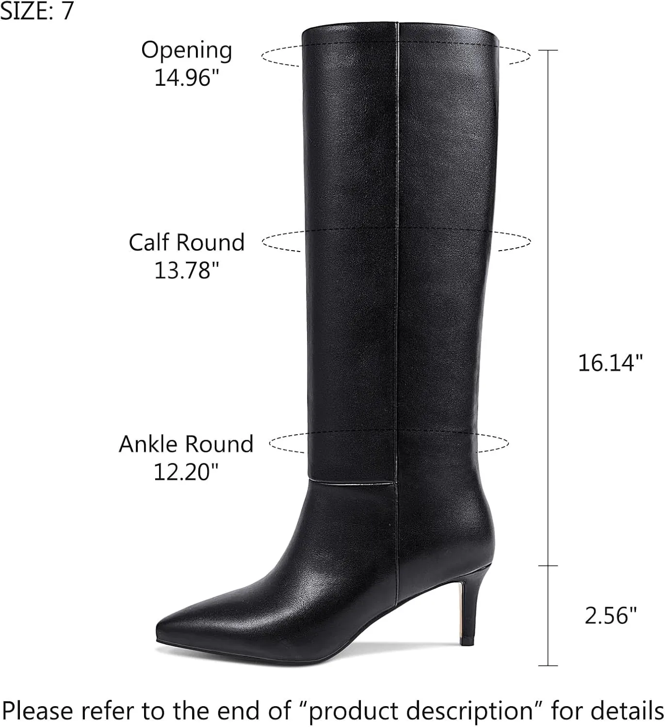 wetkiss Knee High Boots for Women, with Kitten Heel and Pointed Toe Design, Classic and Sexy