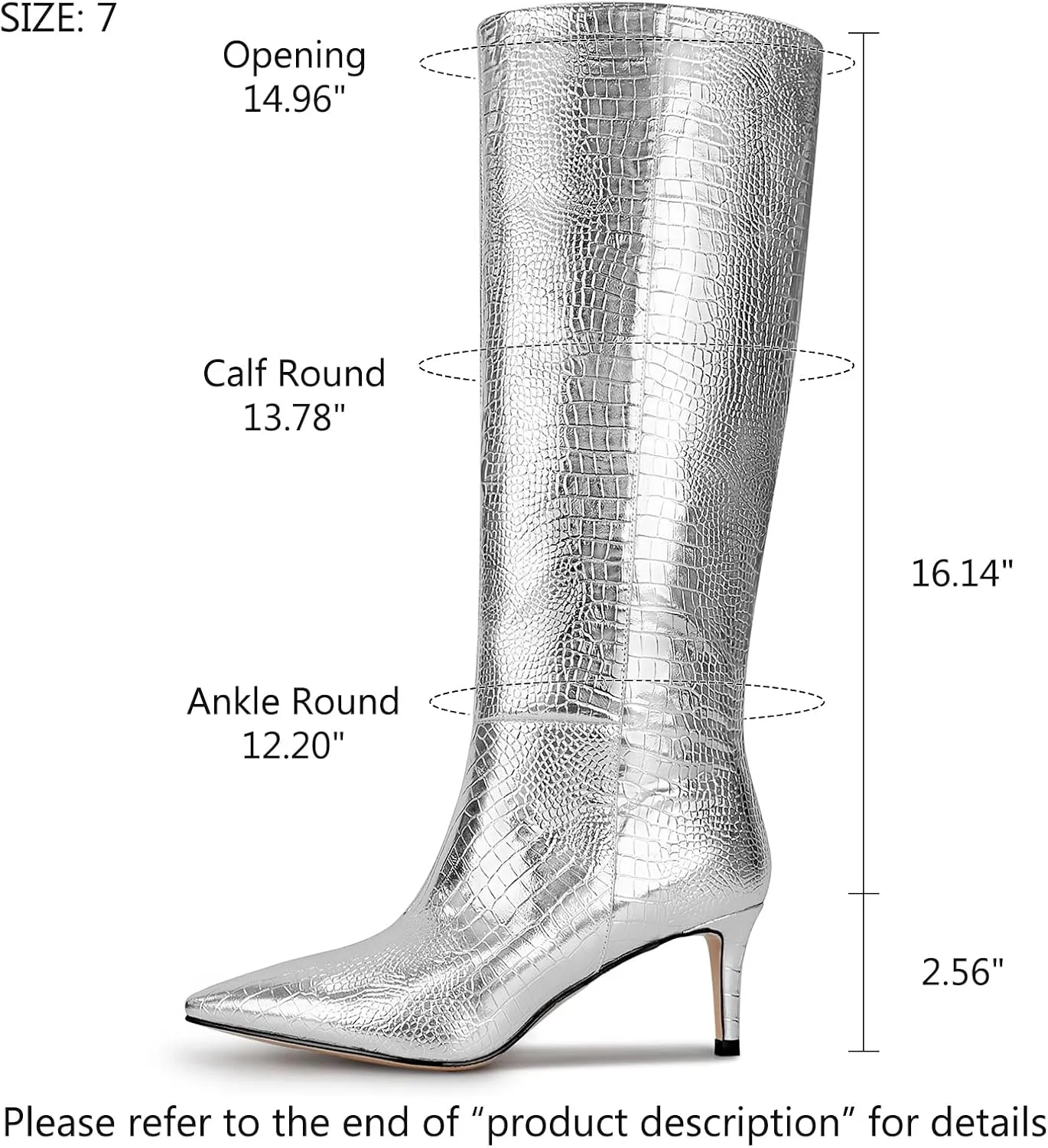 wetkiss Knee High Boots for Women, with Kitten Heel and Pointed Toe Design, Classic and Sexy