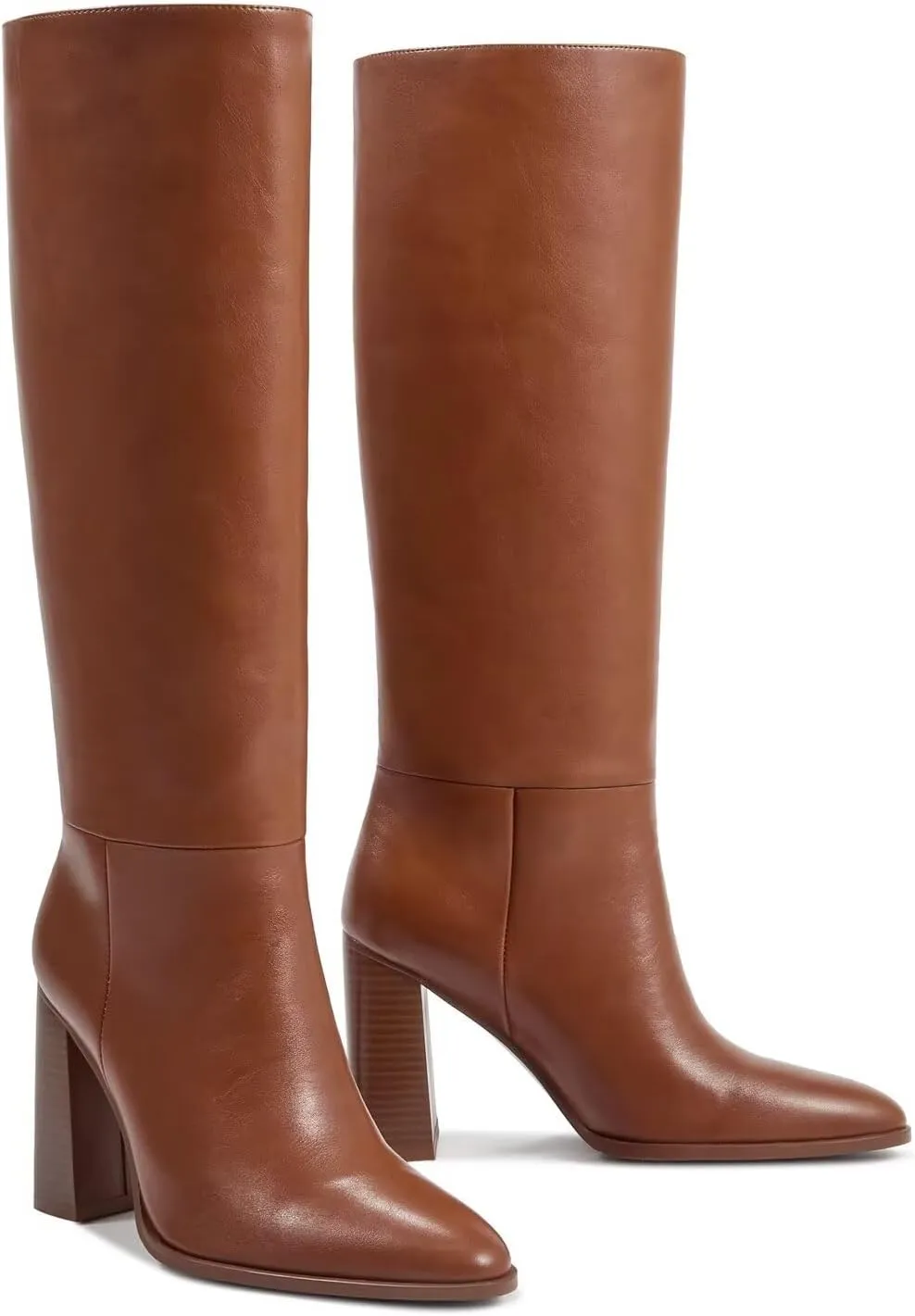 wetkiss Knee High Boots Women with No Zipper Slip On Boots for Work Date Dress Party Club Shoes