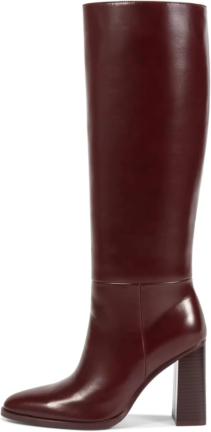 wetkiss Knee High Boots Women with No Zipper Slip On Boots for Work Date Dress Party Club Shoes