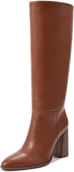 wetkiss Knee High Boots Women with No Zipper Slip On Boots for Work Date Dress Party Club Shoes